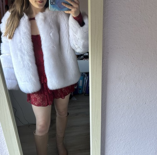 Graue pelz jacke größe - größe, m