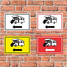 Schild Wohnmobil - Pfeil nach