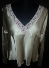 Edle Designer-Seidenbluse, Hautfarbe   S (34-36)