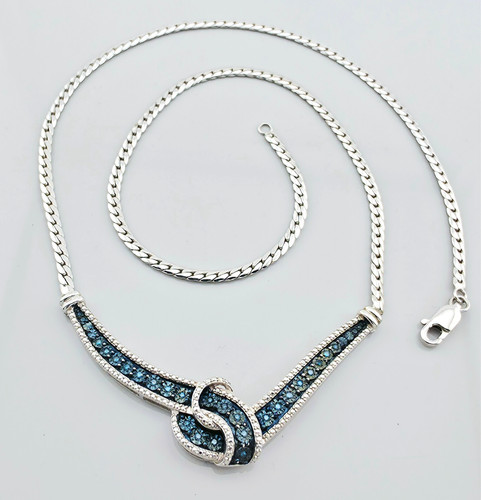 Collier silber 925 mit blauen - collier,