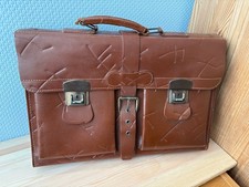 50er Jahre Echt Leder Antike Aktentasche Laptop Tasche Rarität Vintage Student