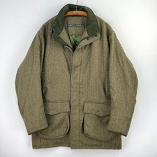 Alpendale Tweed Mantel Herren XL grün Wolle Schießen Jagd wasserdicht Feldjacke