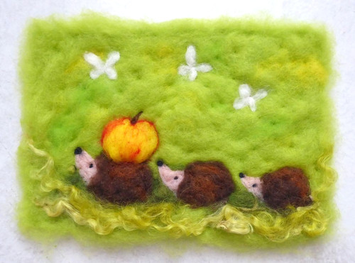 Wollbild familie igel - familie,