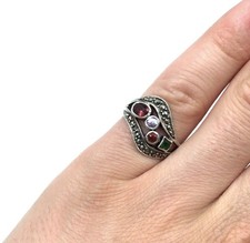 925 silver ring multicolor