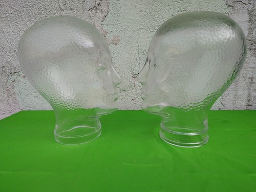 Vintage glaskopf pressglas - vintage, 2x