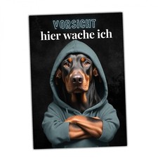 Hundeschild Schild Vorsicht Dobermann Dobi Dog Spruch Türschild Warnschild Hund 
