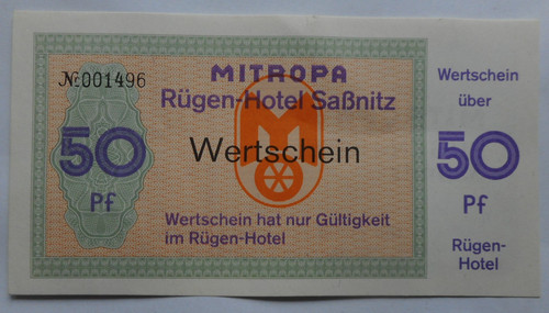 Wertschein pfennig mitropa - pfennig,