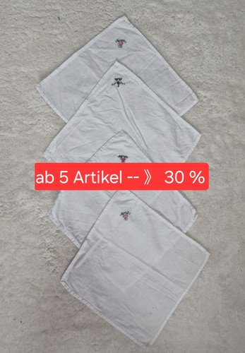 4er set weiße stickerei - 4er,