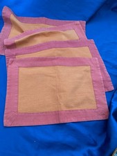 Tischset Platz 4 Stück rot-orange 30,5 x 47 mit Rand Leinenoptik