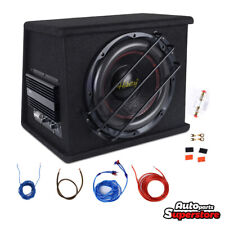 5800 Watt 12 ZOLL Aktiv Subwoofer Bass + Verstärker + Kabelset Auto Aktivsub
