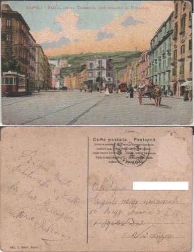 Postkarte neapel piazza - -, neapel.