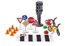 Playmobil 9812 Straßen- und Sicherheits-Ampelset Fahrräder Kegel