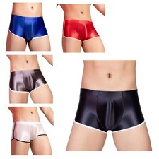 DE Herren Schwimmshorts Seide Slip Nachtclub Höschen Training Unterwäsche Sissy