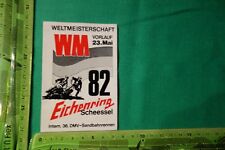 Alter Aufkleber WM Vorlauf Motorrad Sandbahnrennen 1982 Eichenring Scheessel
