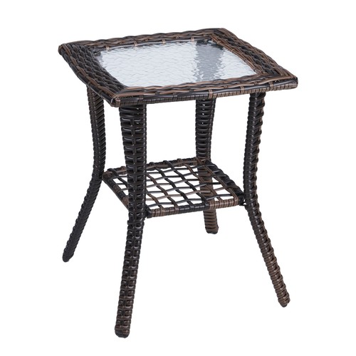 Polyrattan beistelltisch - polyrattan,
