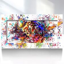 Leinwand Bild Tiger Tiere Bunt