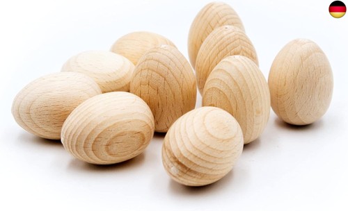 10er set holz eier - holz-eier, 4x3cm