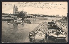 Ansichtskarte Magdeburg, Elöbansicht mit Dom 1917 