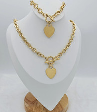 Gold toggle tag necklace - toggle,