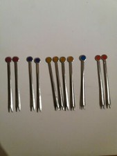 Cocktail Picker, Spieße gebraucht Metall mit Farbpunkten, Party, Esszimmer 
