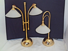 Messing Tischlampe 2.Bankamp Halogen Tischleuchten 2 & 1 flammig Nachttischlampe