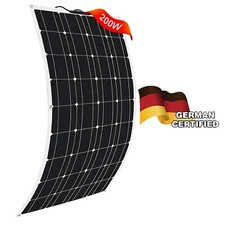 200W Flexibel Solarpanel Monokristallin Solarmodul für Wohnmobil Haus Boot Camp