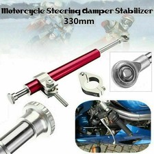 Universal 330mm Aluminium Motorrad Teil Lenkungs Dämpfer Gabel Stabilisator Rot