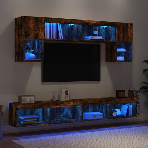 Wohnwand mit led beleuchtung - wohnwand,