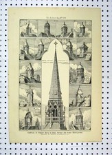 Original alter antiker Druck Boyle Patent Luftpumpe Ventilatoren Revolver 1879 Kirche