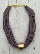 Halskette Collier, Statement, Kette, Modekette, mehrreihig, grosse Kugel, gold