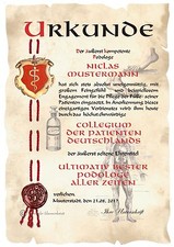 Urkunde  PODOLOGE DIN A4 HB Diplom Geburtstag Jubiläum 