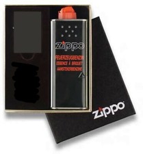 Zippo schwarz matt mit Zippo Logo / MIT oder OHNE Geschenk SET       60001203