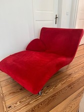 Designer-Récamiere, rot, mit Armlehne