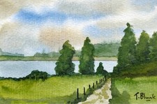 Original aquarell am rhein - am,