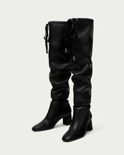 NEW ZARA Leather Over The Knee