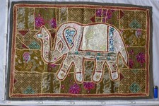 Elefant hochwertiger Wandbehang Indien Rajasthan Handarbeit Folk Art Patchwork 