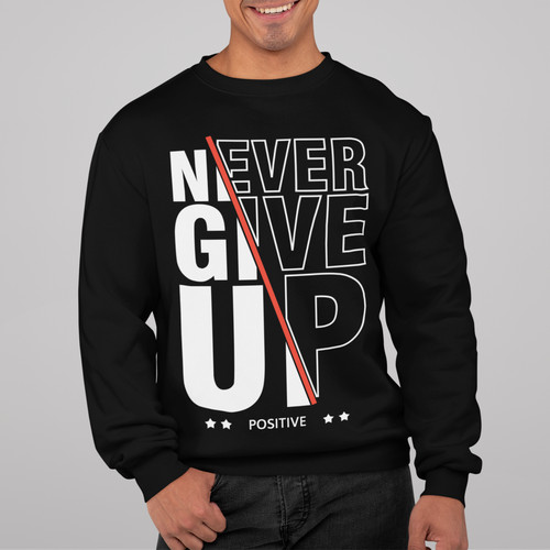 Herren pullover never give - give, up