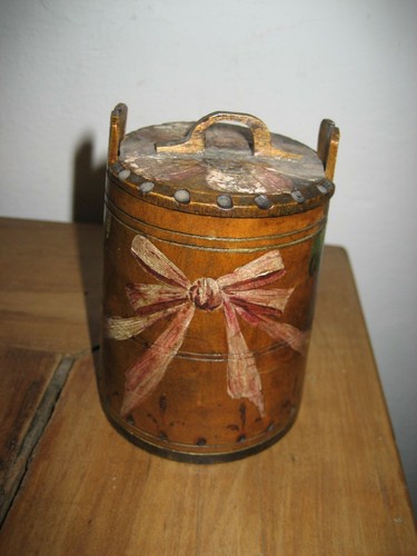 Jugendstil holz bottich bemalt - jugendstil,
