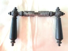 Jugendstil Türdrücker, Türklinke, Türgriff, Antik, Original Eisen, Holz