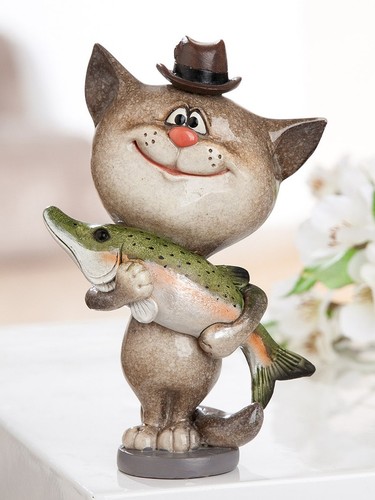 Figur katze mit - figur, hut