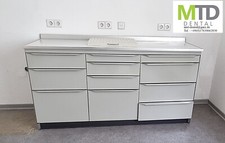 3er EMDA Schrankzeile Grau Behandlerzeile Praxiszeile Arbeitszeile Arzt Metall