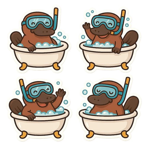 Schnabeltier sticker set - schnabeltier,