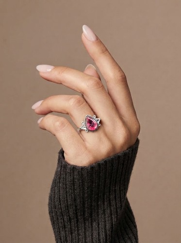 Rosa turmalin edelstein ring - turmalin,