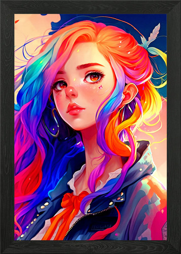 Anime girl gerahmtes wandbild - gerahmtes,