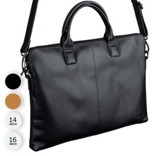 MANTA Echtleder Laptoptasche 14-Zoll oder 16-Zoll, Aktentasche, Notebooktasche