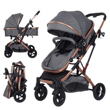 Kombikinderwagen Buggy Reisebuggy Kinderwagen Babywanne Liegefunktion Grau