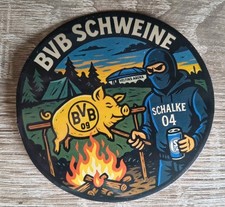 Aufkleber 10 Stück ANTI BVB Schalke 04 Schwein Rund S04 Sticker Kleber 7,5cm