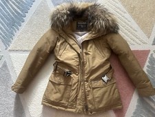 Woolrich Glacier Parka Fell beige Cognac 34 XS Winterjacke Wintermantel