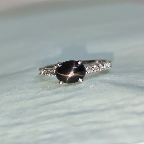 Schwarzer saphir stern ring - stern,