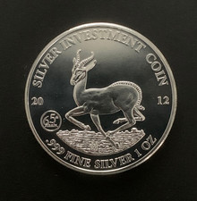 1 oz Silbermünze: Gabun 2012 Springbock und Wappen von Gabun, 1 000 Francs CFA